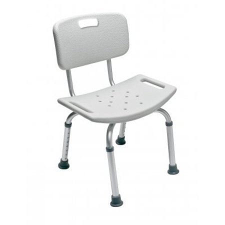 LUMEX Bath Seat W/ Back (4/Cs) Platinum Col Lumex PK 7921A-4